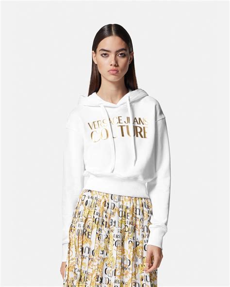 versace crop top hoodie|Versace tops ladies.